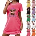 thumbnail image 1 of Zorckvet Womens Plus Size Nightgowns Soft Short Sleeve Pullover Loose Night Shirts Sleepshirts for Women, 1 of 6