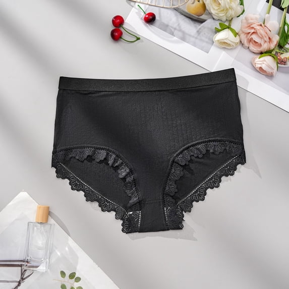 Zorckvet Womens Plus Size Panties High Waist Briefs Seamless Lace Underwear for Ladies
