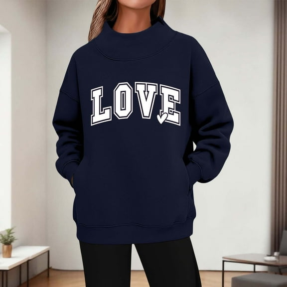Zorckvet Womens Plus Size Sweatshirts Pullover Long Sleeve Shirts Casual Heart Graphic Crewneck Valentine Tops for Women Fashion