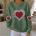 thumbnail image 1 of Zorckvet Womens Sweatshirts Crewneck Casual Pullover Shirts Heart Print Crewneck Long Sleeve Valentines Tops for Women Fashion, 1 of 4