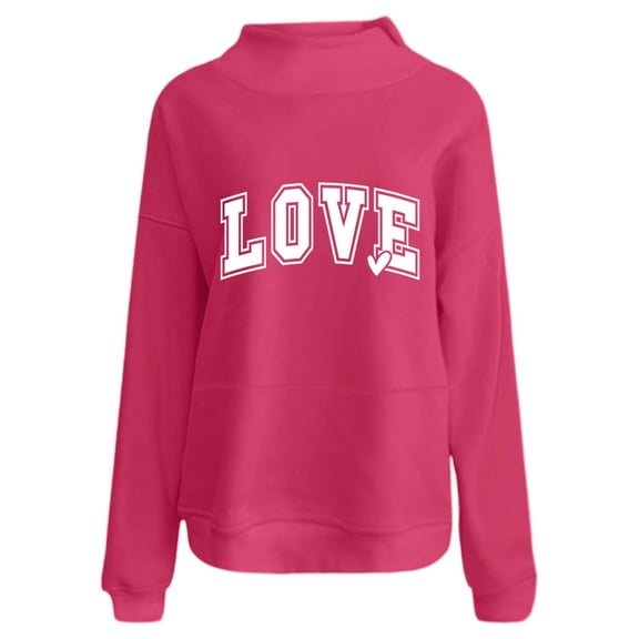 Zorckvet Womens Sweatshirts Valentine Pullover Shirts Heart Graphic Plus Size Fashion Crewneck Tops for Women Casual