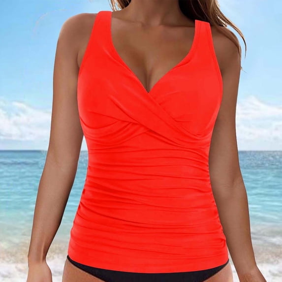 Zorckvet Womens Swimsuits High Waist Tummy Control Bathing Suits Tankini Two Piece Full Coverage Swimwear for Women