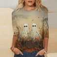 thumbnail image 1 of Zorckvet Womens T-Shirt - Ghosts In Wildflower, Crew Neck & 3/4 Raglan Sleeve, 1 of 5