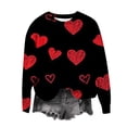 thumbnail image 1 of Zorckvet Womens Valentine Sweatshirts Heart Graphic Shirts Trendy Pullover Plus Size Fashion Crewneck Tops for Women Long Sleeve, 1 of 5
