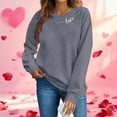 thumbnail image 1 of Zorckvet Womens Valentine's Day Sweatshirts Long Sleeve Shirts Pullover Crewneck Fashion Crewneck Love Tops for Women, 1 of 4