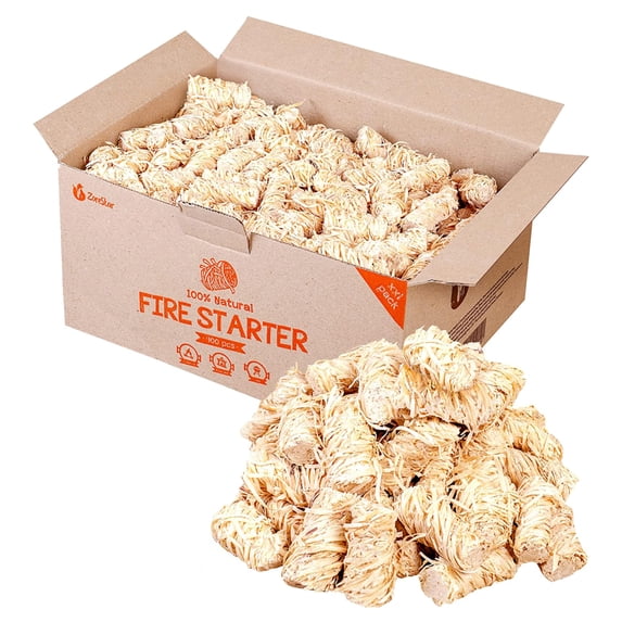Zorestar Fire Starters XXL 400 pc - Eco firelighters for Indoor and Outdoor Use, Compatible with Solo Stove, Green Egg and Other Grills and BBQs - Box of Waterproof Firestarters