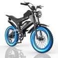 thumbnail image 1 of ZorixBike Electric Bike for Adults, 750W Brushless Motor Ebike, 20"x 4" Fat Tire E-Mountain Bike, 48V 20AH Battery 80 Miles, Full Suspension, 1 of 9