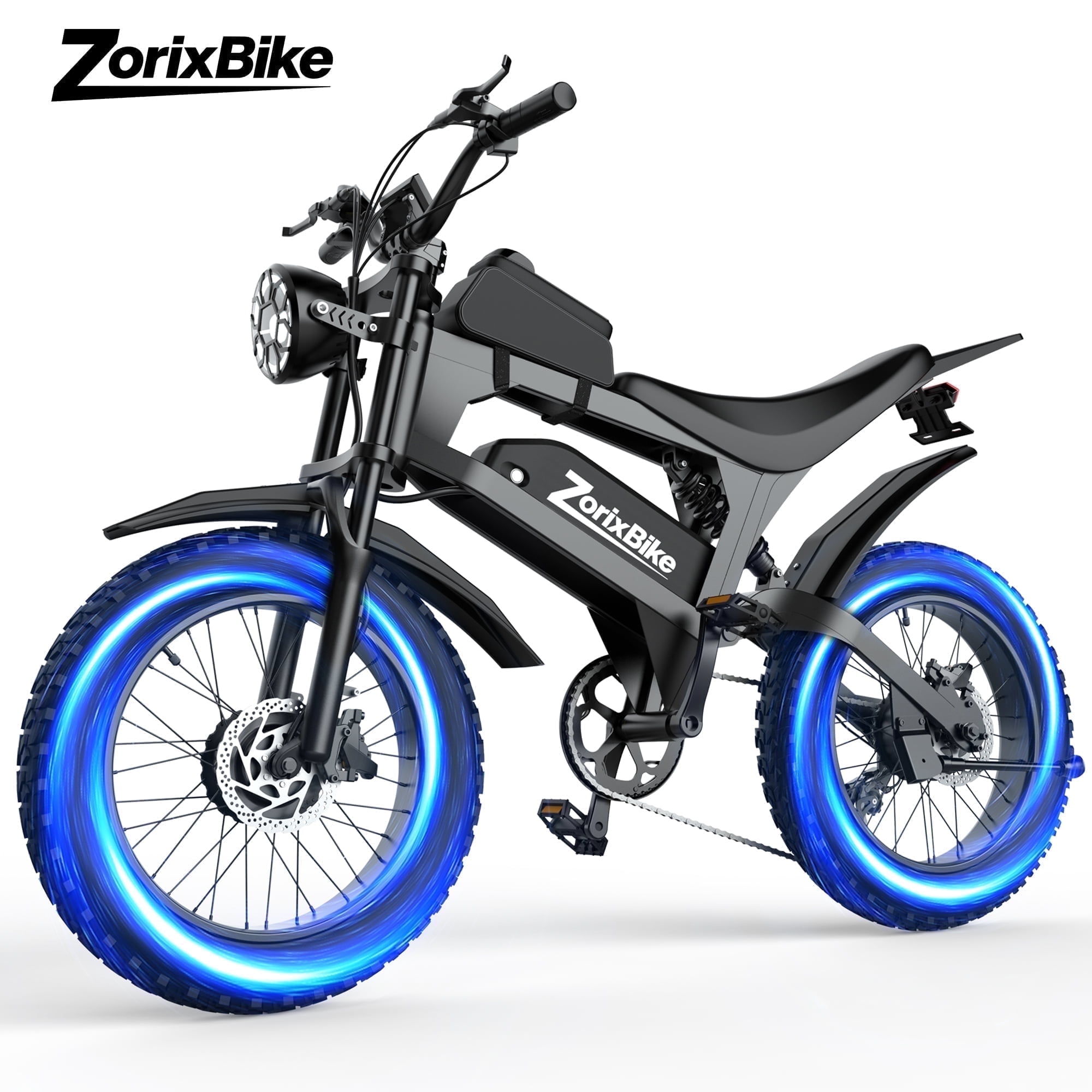 ZorixBike R8 Pro 3000W Electric Bike for Adults Dual Motor 20" Fat Tire Hydraulic Dsic Brake All Terrain Mountain Ebike 48V