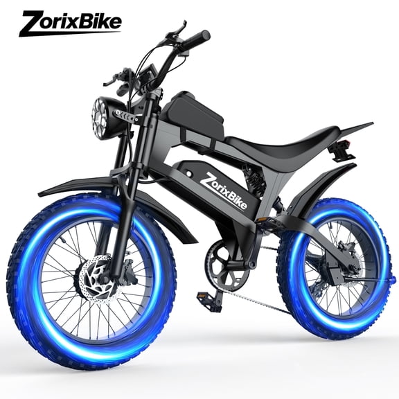 ZorixBike R8 Pro 3000W Electric Bike for Adults Dual Motor 20" Fat Tire Hydraulic Dsic Brake All Terrain Mountain Ebike 48V