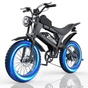 ZorixBike R8mini Peak 1500W Adult Electric Bicycle, 48V 15Ah Battery, 20 Inch x 4 Inch Fat Tires, Full Suspension, 7-Speed Gear, Electric Mountain Bike, UL2849