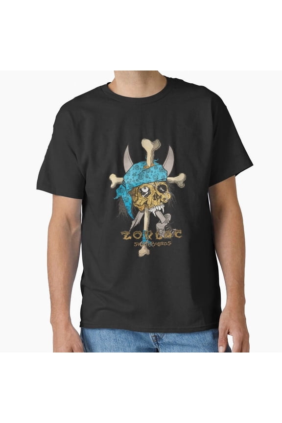 Zorlac Pushead Pirate Skeleton Head Skateboards H24422 Unisex T-Shirt, Up to 5XL Available