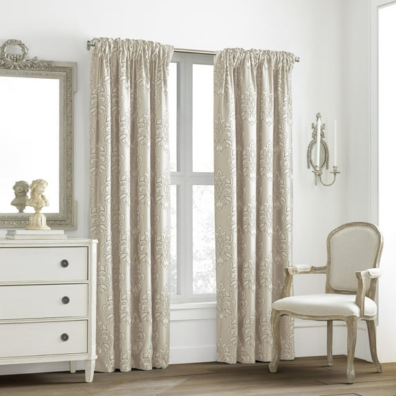 Zorlu USA, Inc. Glenview Rod Pocket with Pencil Pleat Window Panel Cream 108" 108 Inches