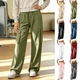 thumbnail image 1 of Zormilly Cargo Pants Women Elastic High Waisted Hiking Pants with 4 Pockets Drawstring Fashion Straight Leg Pants, S-2XL, 1 of 9