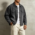 thumbnail image 1 of Zormilly Denim Jacket Men Vintage Long Sleeve Button Down Collared Jean Jackets with Pockets Classic Shirt Shackets, XS-3XL, 1 of 7