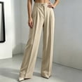 thumbnail image 1 of Zormilly Dress Pants Women High Waisted Business Casual Striped Wide Leg Pants with Pockets Dressy Straight Leg Pants, S-3XL, 1 of 9