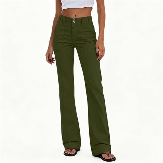 Zormilly Dress Pants Women High Waisted Stretchy Flare Pants with Pockets Dressy Slim Office Business Casual Trousers, S-2XL