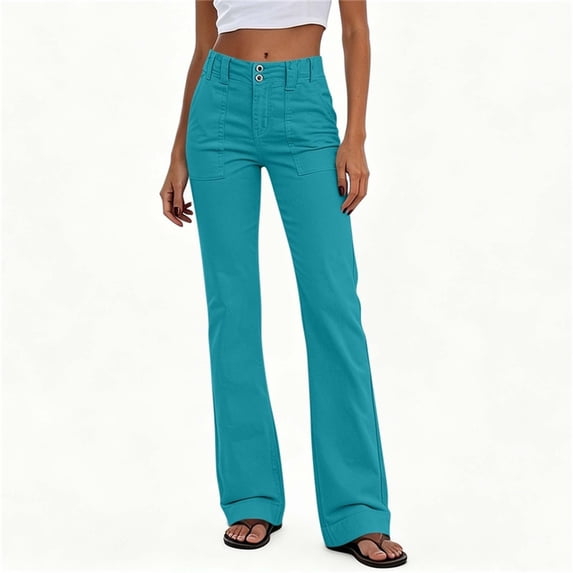 Zormilly Dress Pants Women High Waisted Stretchy Flare Pants with Pockets Dressy Slim Office Business Casual Trousers, S-2XL