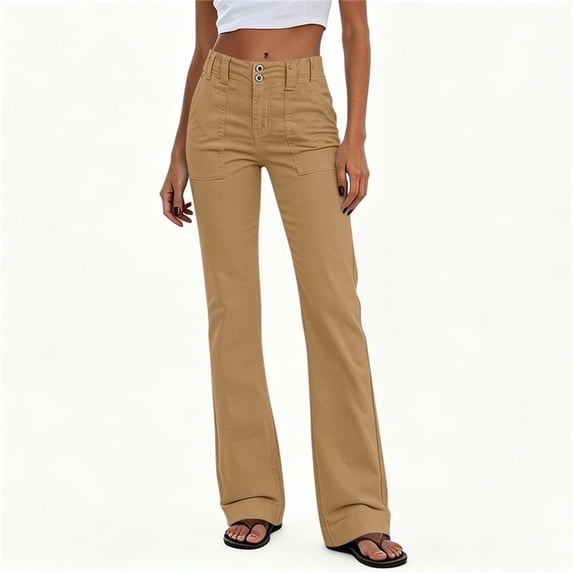 Zormilly Dress Pants Women High Waisted Stretchy Flare Pants with Pockets Dressy Slim Office Business Casual Trousers, S-2XL