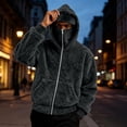 thumbnail image 1 of Zormilly Fleece Jacket Men Winter Fuzzy Zip Up Hoodie with Pockets Balaclava Fashion Warm Coats, S-3XL, 1 of 7