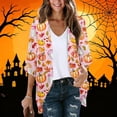 thumbnail image 1 of Zormilly Halloween Cardigan Women Lightweight 3/4 Sleeve Open Front Long Cardigans Print Loose Casual Cardigans, S-2XL, 1 of 5
