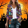 thumbnail image 1 of Zormilly Halloween Cardigan Women Lightweight 3/4 Sleeve Open Front Long Cardigans Print Loose Casual Cardigans, S-2XL, 1 of 5