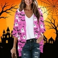 thumbnail image 1 of Zormilly Halloween Cardigan Women Lightweight 3/4 Sleeve Open Front Long Cardigans Print Loose Casual Cardigans, S-2XL, 1 of 1