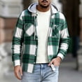 thumbnail image 1 of Zormilly Jackets for Men Long Sleeve Button Down Hooded Plaid Shirt Jacket with Pockets Brushed Soft Fall Outfits, S-3XL, 1 of 6