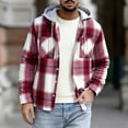 thumbnail image 1 of Zormilly Jackets for Men Long Sleeve Button Down Hooded Plaid Shirt Jacket with Pockets Brushed Soft Fall Outfits, S-3XL, 1 of 6