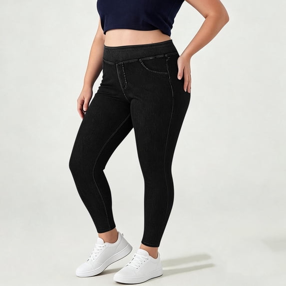 Zormilly Jeans for Women Plus Size Elastic High Waisted Stretch Skinny Jeans with Pockets Casual Comfatable Slim Jeans, XL-4XL