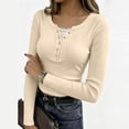 thumbnail image 1 of Zormilly Long Sleeve Shirts for Women Ribbed Knit Crew Neck Slim Fitted Fall Outfits 2026 Fashion Ruched Basic Tees, S-2XL, 1 of 9