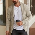 thumbnail image 1 of Zormilly Mens Cardigan Sweater Long Sleeve Shawl Collared Button Down Sweaters Cable Knit Cardigans Fall Outfits, S-2XL, 1 of 9