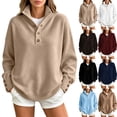 thumbnail image 1 of Zormilly Oversized Sweaters for Women Long Sleeve Mock Neck Soft Sweaters with Buttons Business Casual Tops, S-3XL, 1 of 9