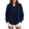 thumbnail image 1 of Zormilly Oversized Sweaters for Women Long Sleeve Mock Neck Soft Sweaters with Buttons Business Casual Tops, S-3XL, 1 of 9