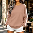 thumbnail image 1 of Zormilly Oversized Sweatshirt for Women Long Sleeve Crew Neck Sweatshirt Striped Casual Pullover Fall Outfit, S-3XL, 1 of 8