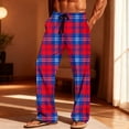 thumbnail image 1 of Zormilly Pajama Pants Men Plaid Straight Leg Lounge Pants with Pockets Drawstring Fashion Casual Checkered Sleep Pants, S-3XL, 1 of 8