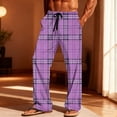 thumbnail image 1 of Zormilly Pajama Pants Men Plaid Straight Leg Lounge Pants with Pockets Drawstring Fashion Casual Checkered Sleep Pants, S-3XL, 1 of 8