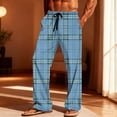thumbnail image 1 of Zormilly Pajama Pants Men Plaid Straight Leg Lounge Pants with Pockets Drawstring Fashion Casual Checkered Sleep Pants, S-3XL, 1 of 8