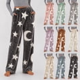 thumbnail image 1 of Zormilly Pajama Pants Women Fleece Elastic High Waisted Wide Leg Lounge Pants with Pockets Warm Plush Fuzzy Pajama Bottoms, S-3XL, 1 of 8