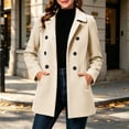 thumbnail image 1 of Zormilly Pea Coats for Women Long Sleeve Double Breasted Lapel Collared Winter Coat with Pockets Buttons Slim Jackets, S-2XL, 1 of 6
