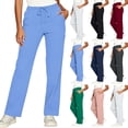 thumbnail image 1 of Zormilly Scrub Pants for Women Elastic High Waisted Stretchy Wide Leg Pants with Pockets Drawstring Loose Scrub Bottoms, S-2XL, 1 of 9