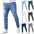 thumbnail image 1 of Zormilly Skinny Jeans Men Stretch Ripped Straight Leg Jeans with Pockets Fashion Casual Distressed Denim Pants, S-2XL, 1 of 6