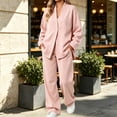 thumbnail image 1 of Zormilly Sweatsuits Women 2 Piece Outfit Button Down Jackets Straight Leg Sweatpants Fall Outfit Sets with Pockets, S-2XL, 1 of 5