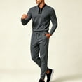thumbnail image 1 of Zormilly Track Suits Mens Quarter Zip Pullover Elastic Waist Joggers Lounge Set with Pockets Casual Two Piece Outfits Sets, M-3XL, 1 of 5