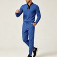 thumbnail image 1 of Zormilly Track Suits Mens Quarter Zip Pullover Elastic Waist Joggers Lounge Set with Pockets Casual Two Piece Outfits Sets, M-3XL, 1 of 5
