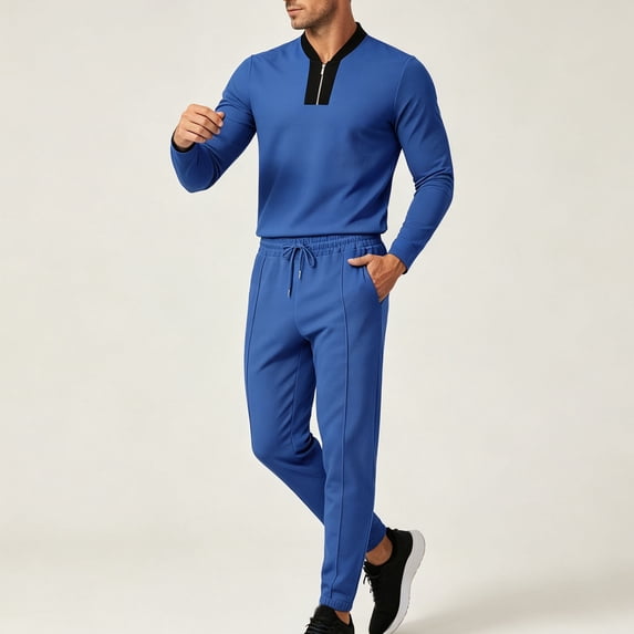 Zormilly Track Suits Mens Quarter Zip Pullover Elastic Waist Joggers Lounge Set with Pockets Casual Two Piece Outfits Sets, M-3XL
