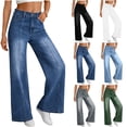 thumbnail image 1 of Zormilly Wide Leg Jeans for Women High Waisted Fall Baggy Denim Pants with Pockets Fashion Casual Straight Leg Jeans, S-2XL, 1 of 7