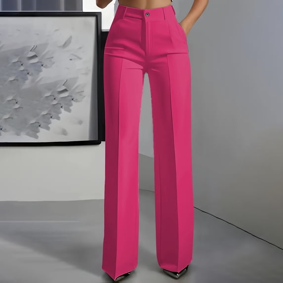 Zormilly Wide Leg Pants Woman High Waisted Dress Pants with Pockets Business Casual Dressy Office Straight Leg Trousers, S-3XL