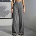 thumbnail image 1 of Zormilly Wide Leg Pants for Women Elastic High Waisted Corduroy Pants with Pockets Trandy Casual Straight Leg Pants, S-3XL, 1 of 9