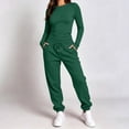 thumbnail image 1 of Zormilly Women Two Piece Outfits Sets Long Sleeve Shirts Elastic Waist Joggers Lounge Sets Pockets Sports Fall Outfits, S-3XL, 1 of 9