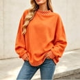 thumbnail image 1 of Zormilly Women's Sweatshirt Fleece Long Sleeve Mock Neck Sweatshirts with Polka Dot Fashion Oversized Winter Pullover, S-2XL, 1 of 6